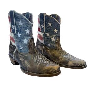 Roper Patriotic Heeled Boots - Red, White, Blue